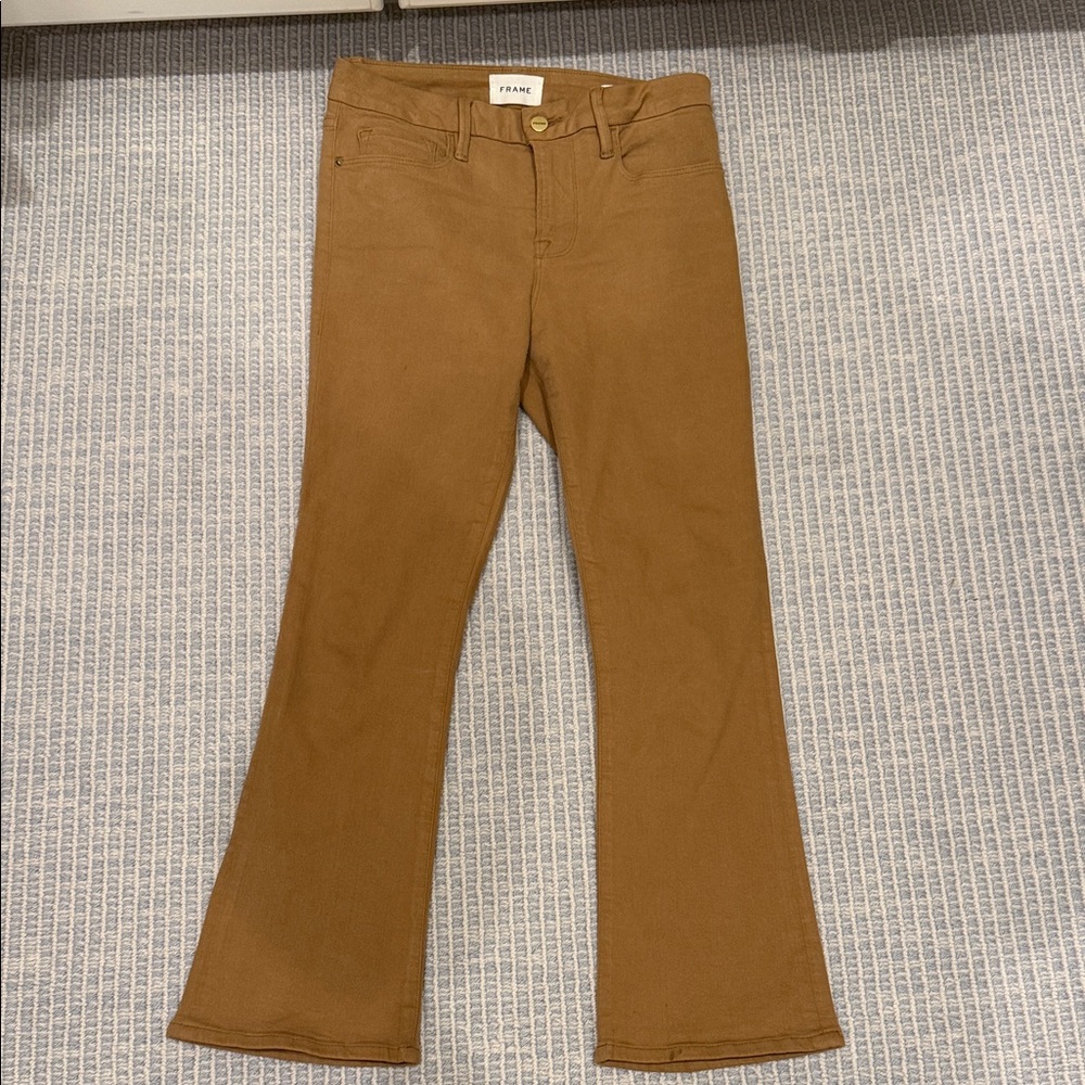 Frame Denim Tan Wide Leg Jeans